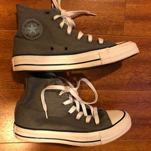 Grey high top converse
